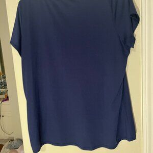 Navy top cage neckline